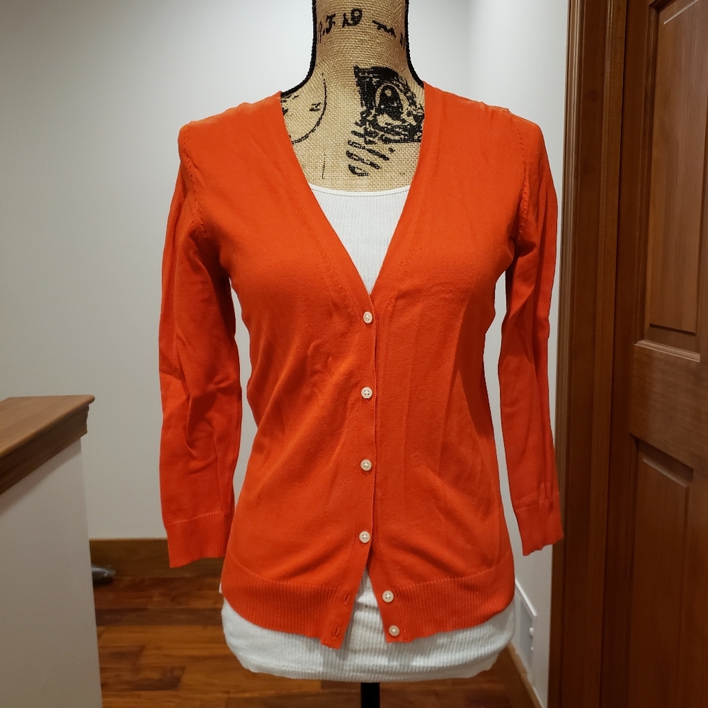 Orange Cardigan, size small